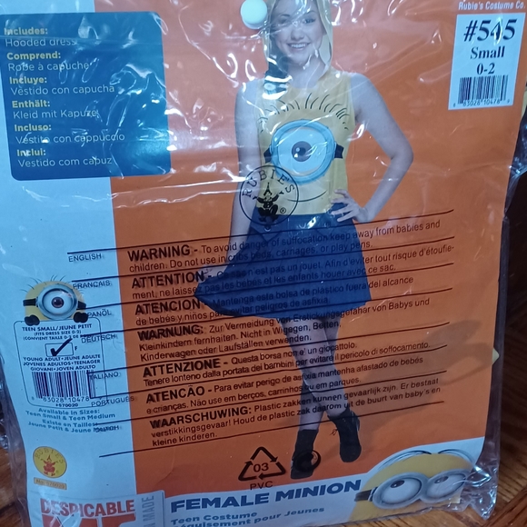🎃🍂Female minion costume Teen small 0-2 - Picture 2 of 2